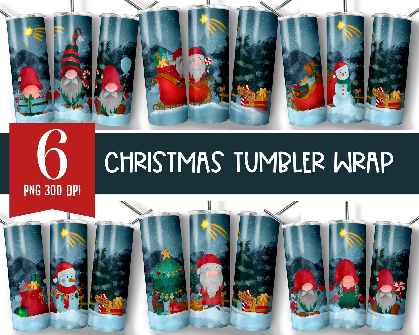 BUNDLE Christmas tumbler wrap for sublimation