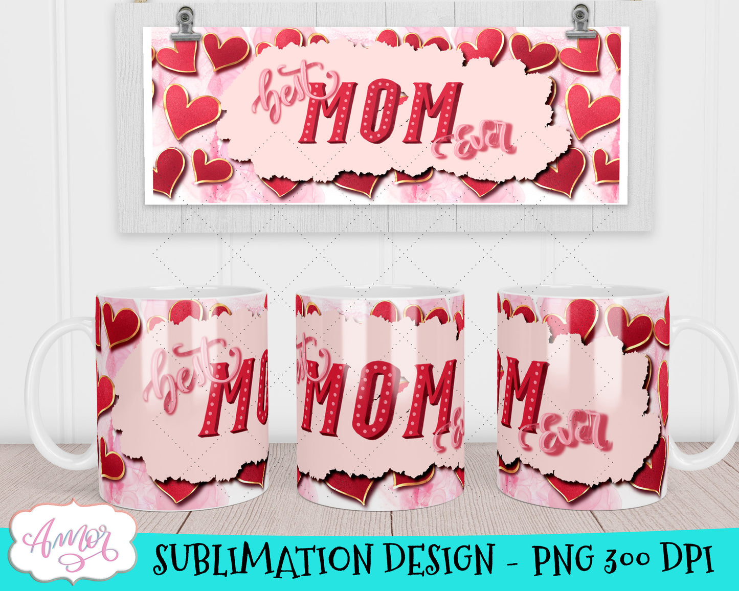 Best mom ever mug wrap for sublimation