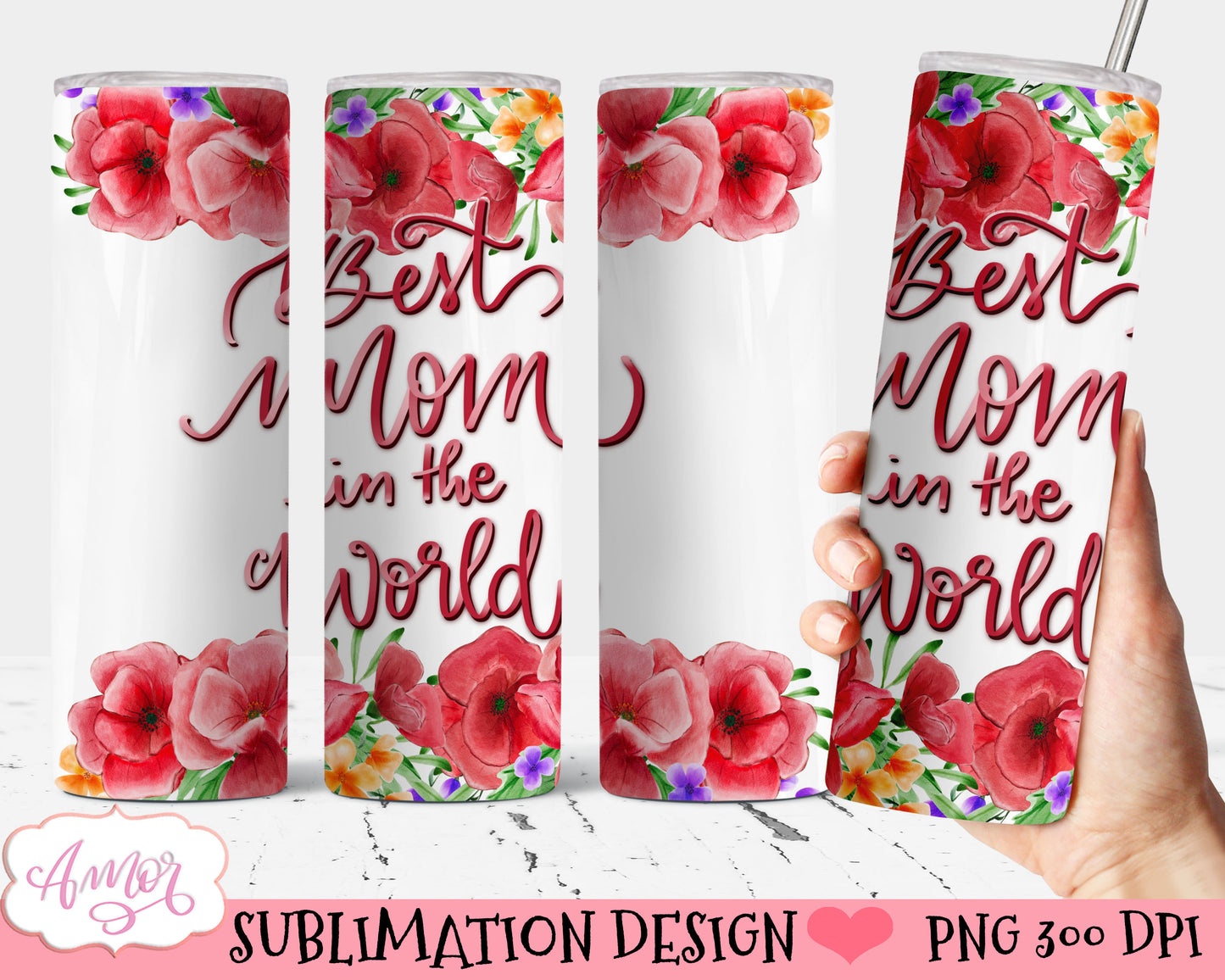 Best mom in the world tumbler PNG for sublimation