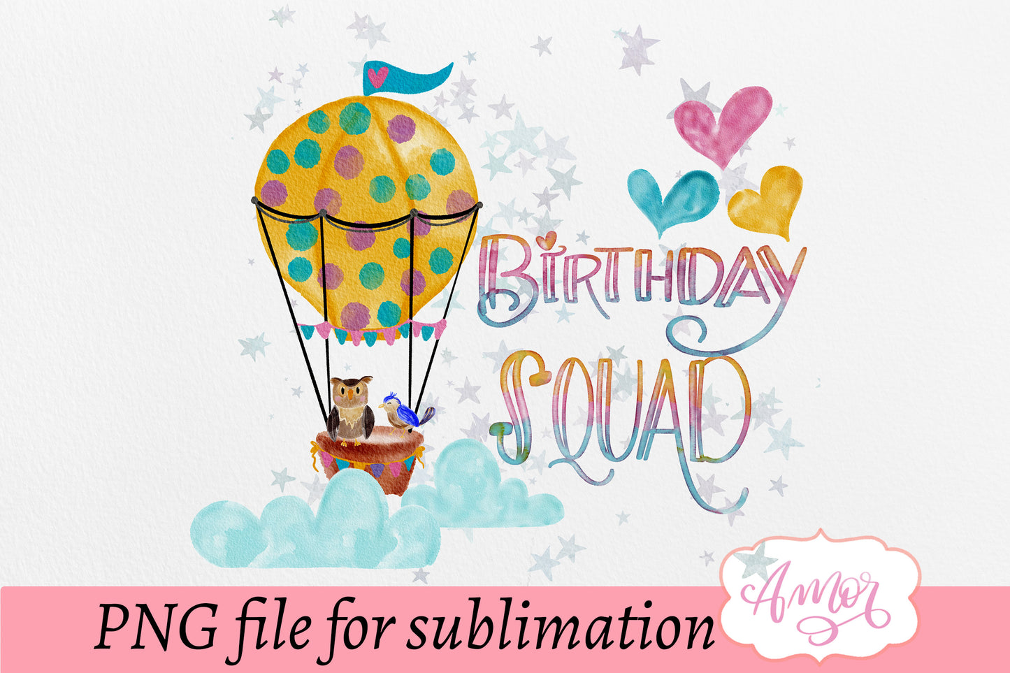 Birthday Squad Sublimation Design