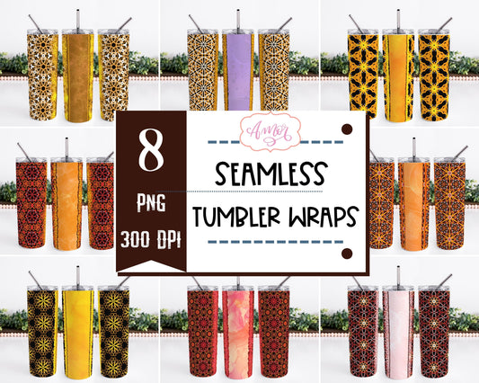 Boho Seamless Tumbler Wrap for Sublimation BUNDLE