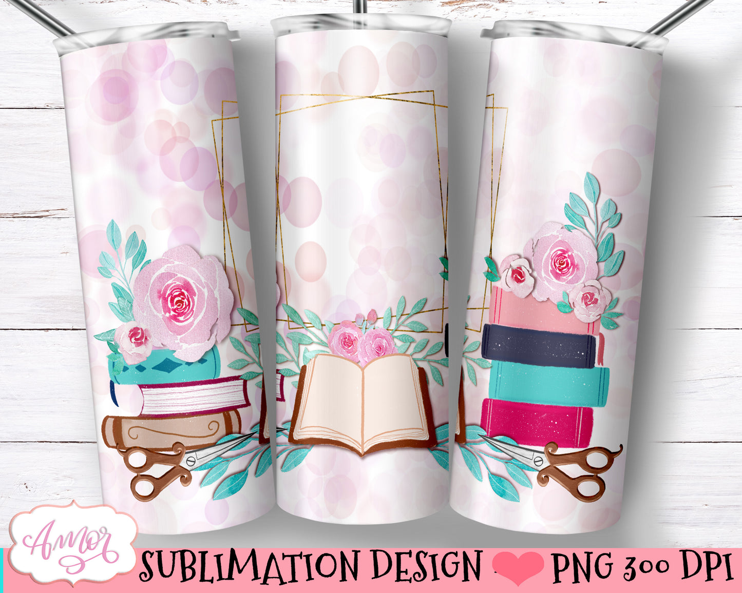 Book lover tumbler wrap for sublimation  Book tumbler PNG
