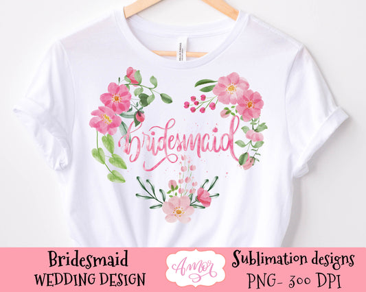 Bridesmaid sublimation PNG graphic