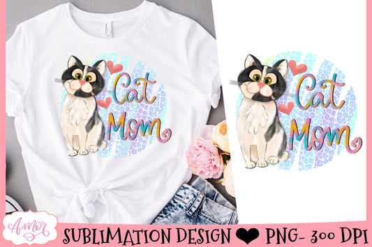 Cat mom Sublimation Design