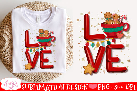 Christmas Love PNG Design | Holidays sublimation