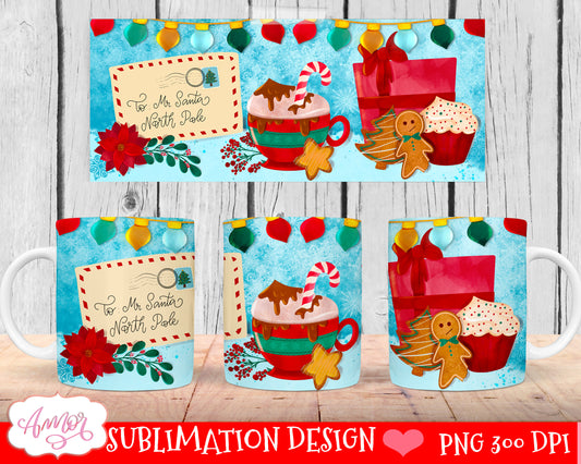 Christmas design for mug sublimation  Holiday design PNG