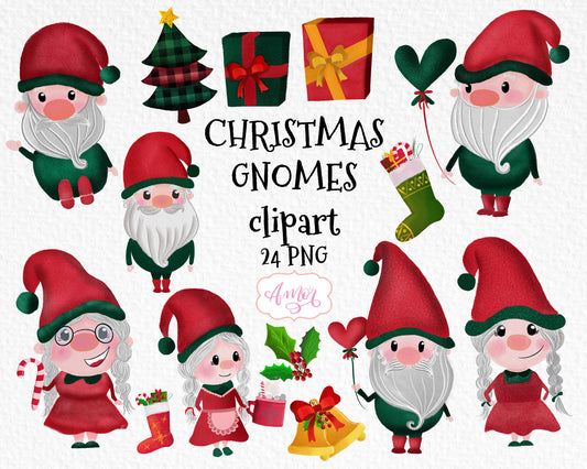 Cute Christmas Gnome Clipart