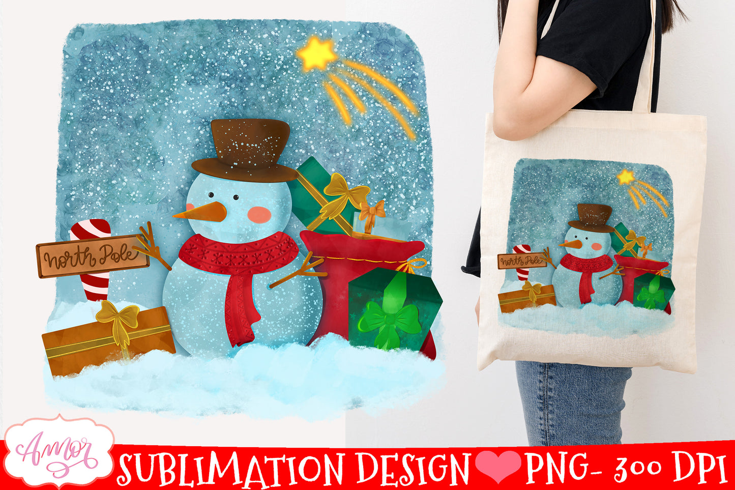 Cute Christmas Snowman PNG for sublimation