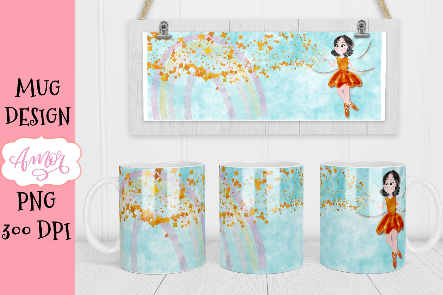 Cute Magical Fairy design for 11oz Mug Sublimation
