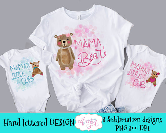 Cute Mama Bear sublimation design for T-shirts