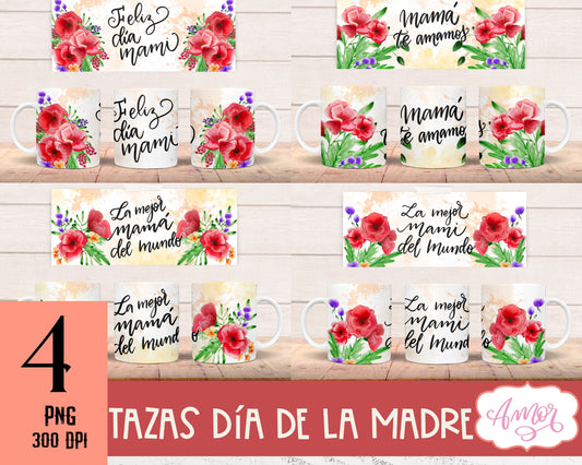 Diseños de taza para el Día de la madre PNG para sublimación