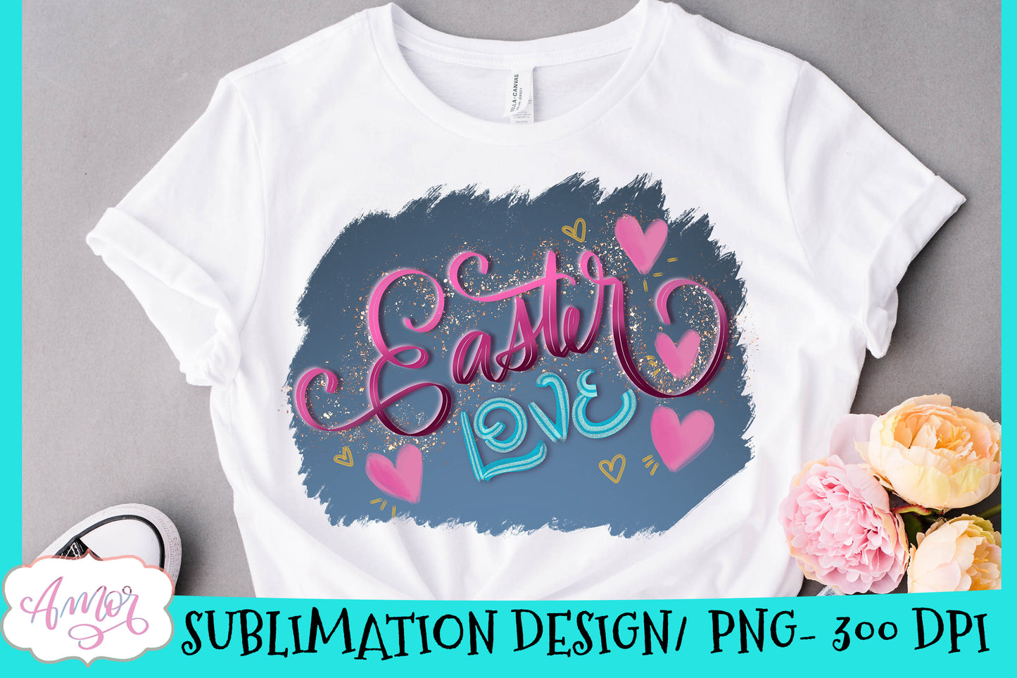 Easter Love Sublimation Design for T-shirts