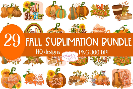 Fall T Shirt Design Bundle for sublimation