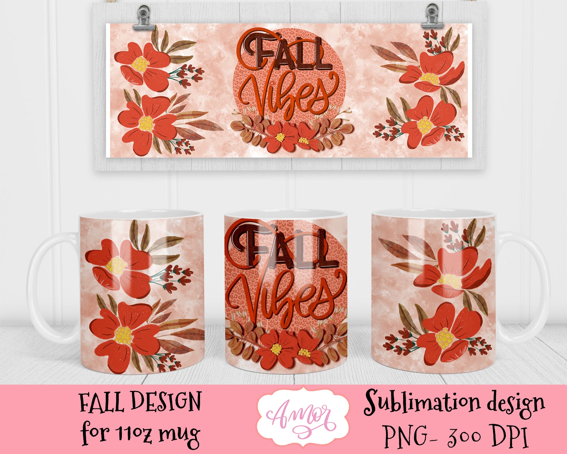 Fall Vibes 11oz mug sublimation design