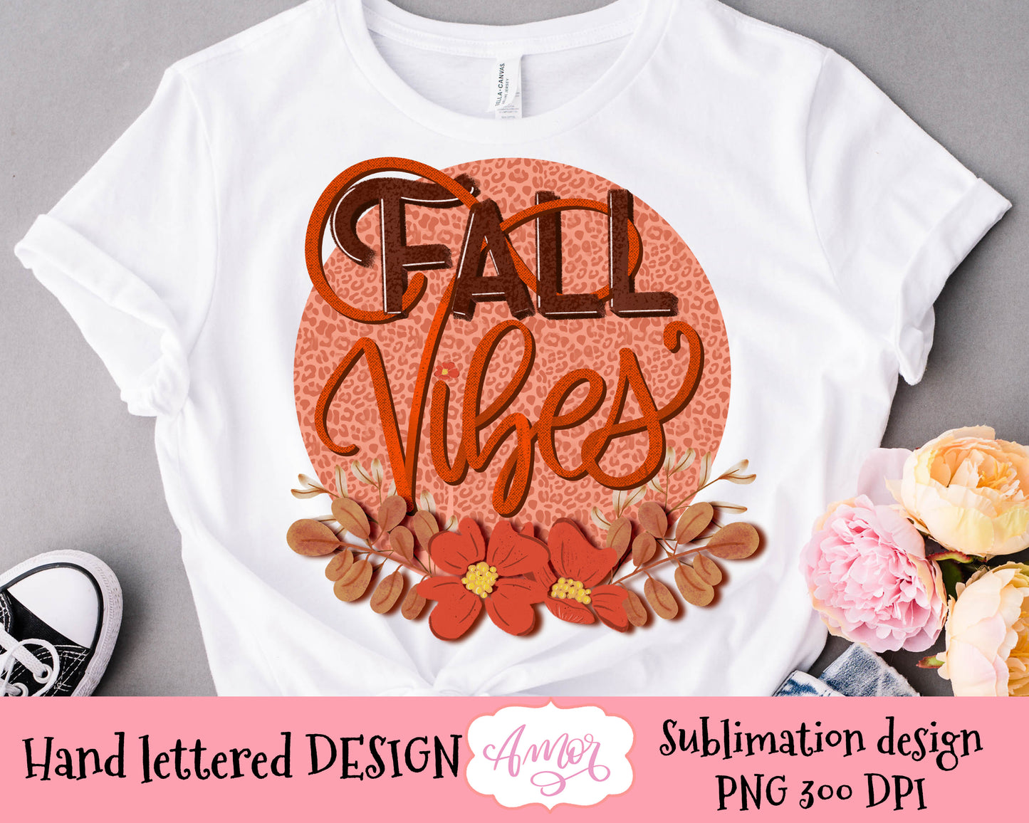 Fall Vibes sublimation design for T-shirts