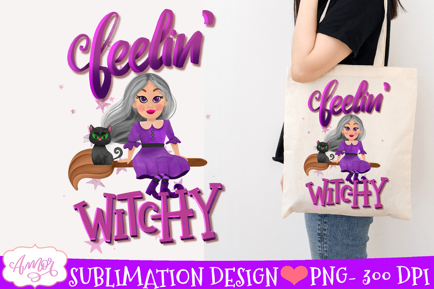 Feelin witchy Sublimation PNG | Cute Halloween design