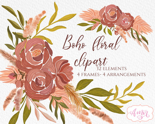 Floral Boho Clipart