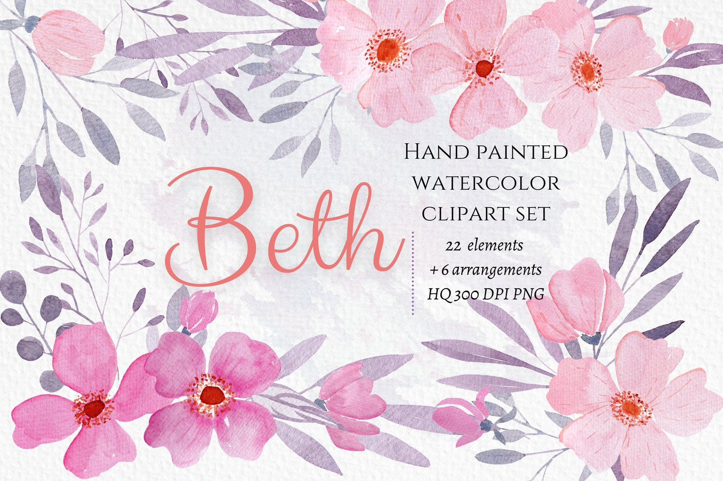Floral Bouquets Clipart "Beth"