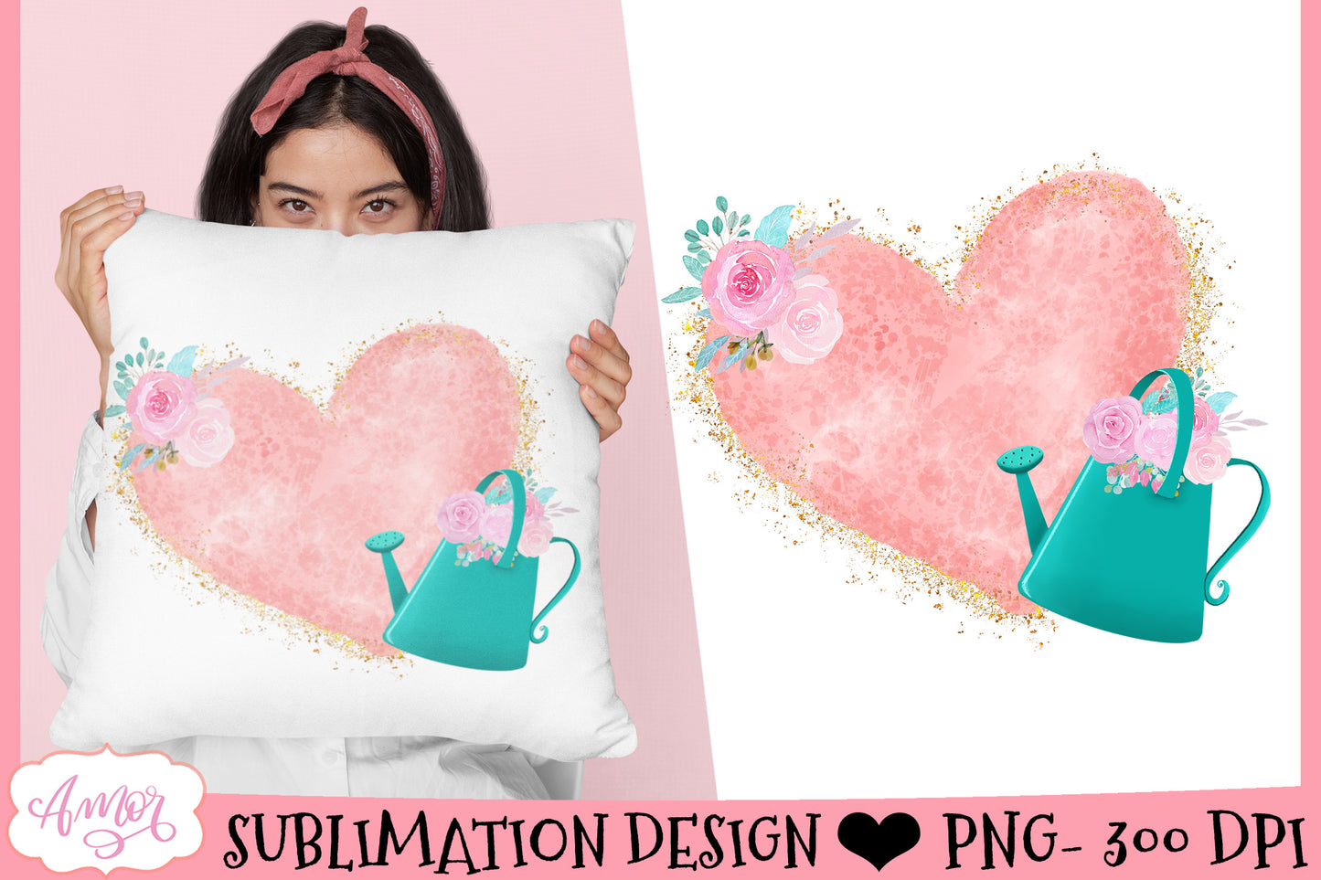 Floral heart background for Sublimation