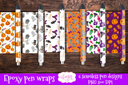 Halloween pen wraps  Spooky epoxy pen wrap 6 PNG designs