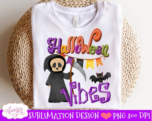 Halloween vibes Sublimation PNG | Cute Halloween design PNG