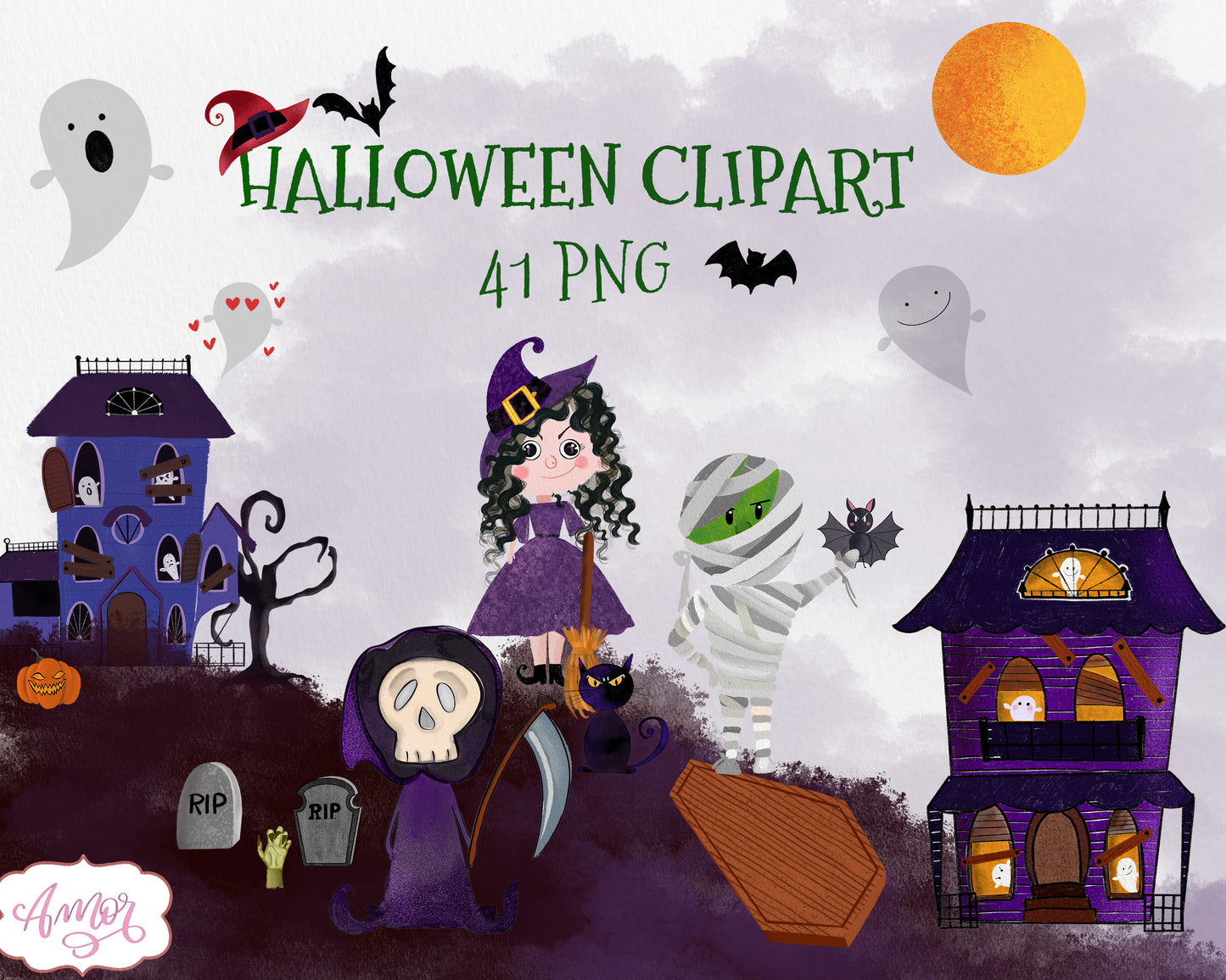 Hand Painted Halloween Clipart