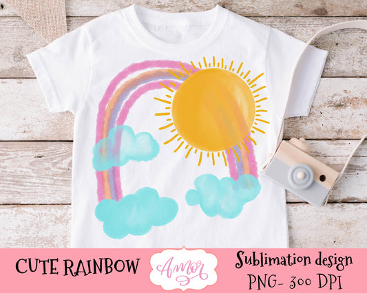 Hand Painted Rainbow sublimation design