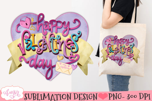 Happy Valentine's day sublimation PNG design