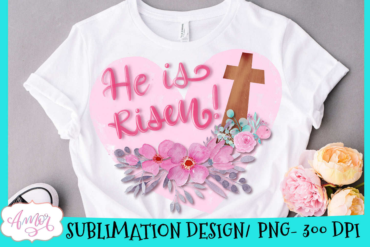 He is risen Sublimation Design for T-shirts