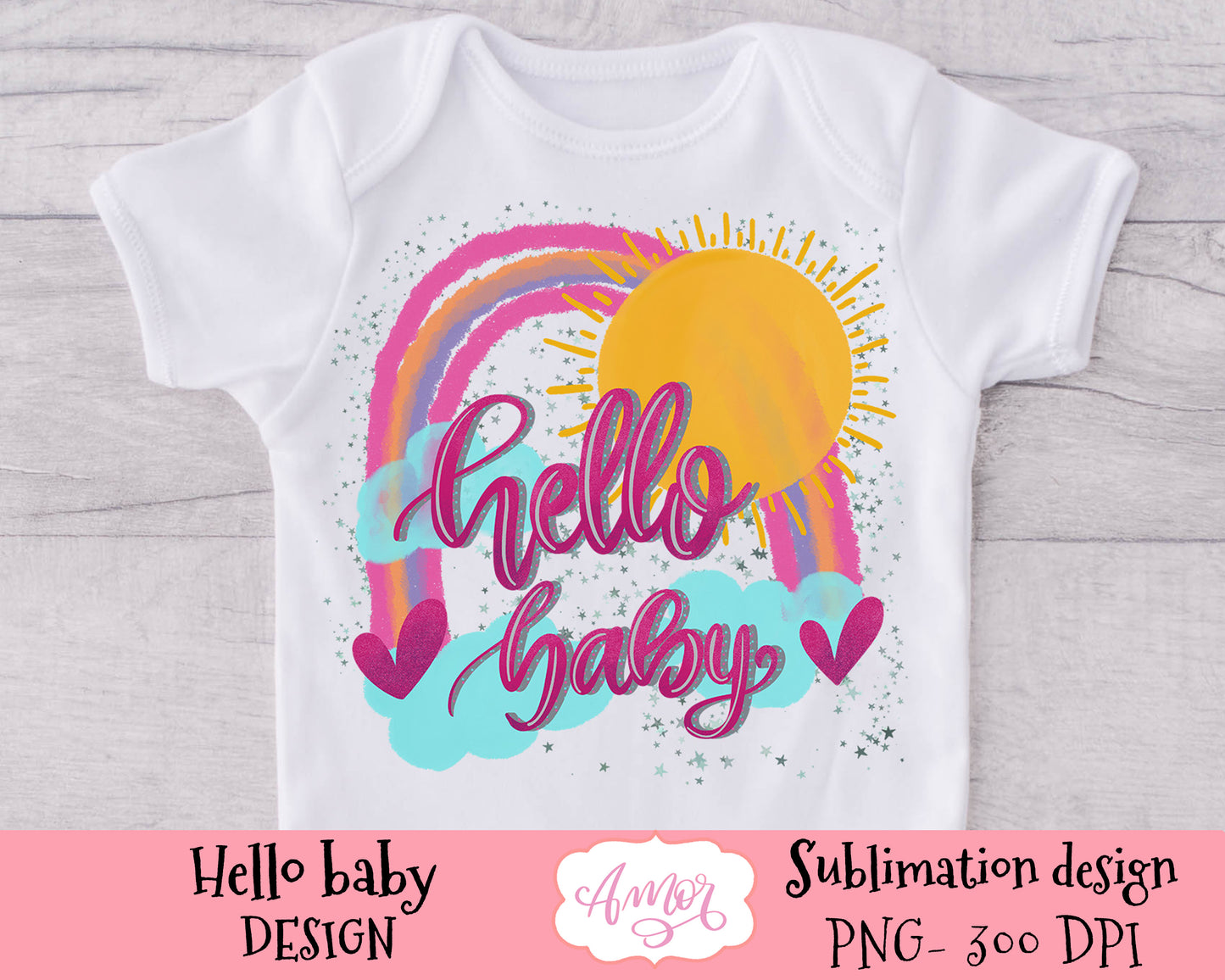 Hello Baby sublimation design
