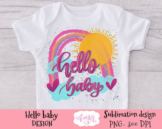 Hello Baby sublimation design