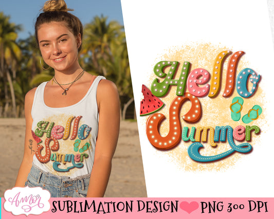 Hello Summer Sublimation design