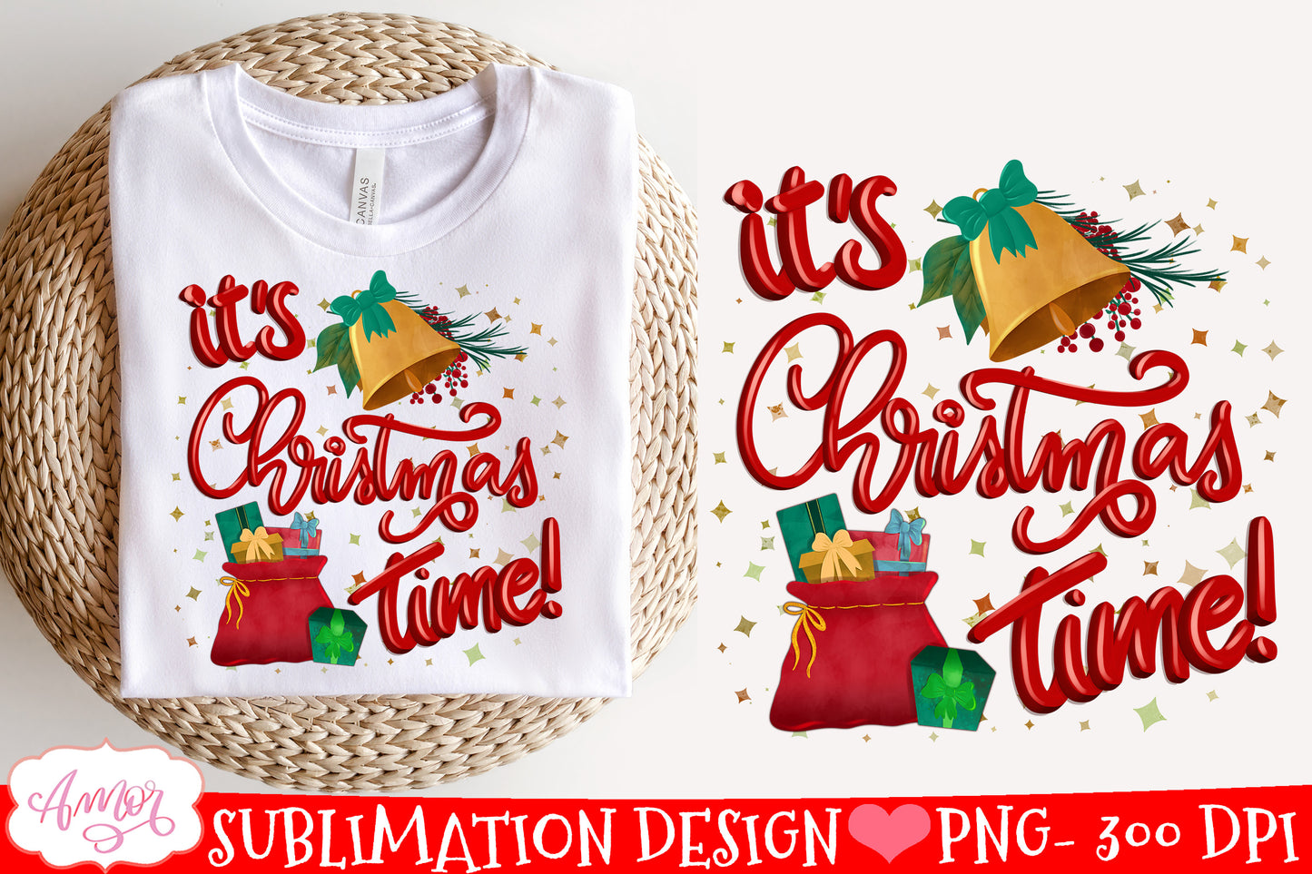 It's Christmas time PNG for sublimation for Children