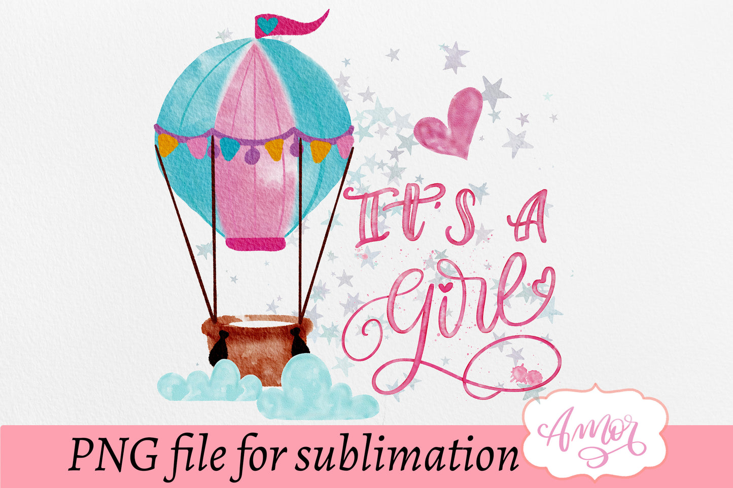 Its a girl sublimation design for gender reveal T-shirts