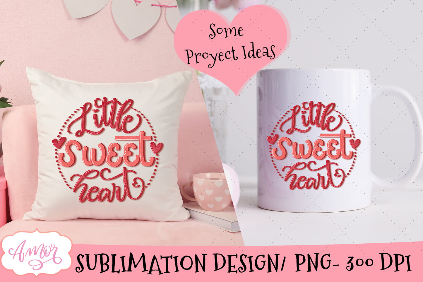 Little sweet heart PNG for sublimation