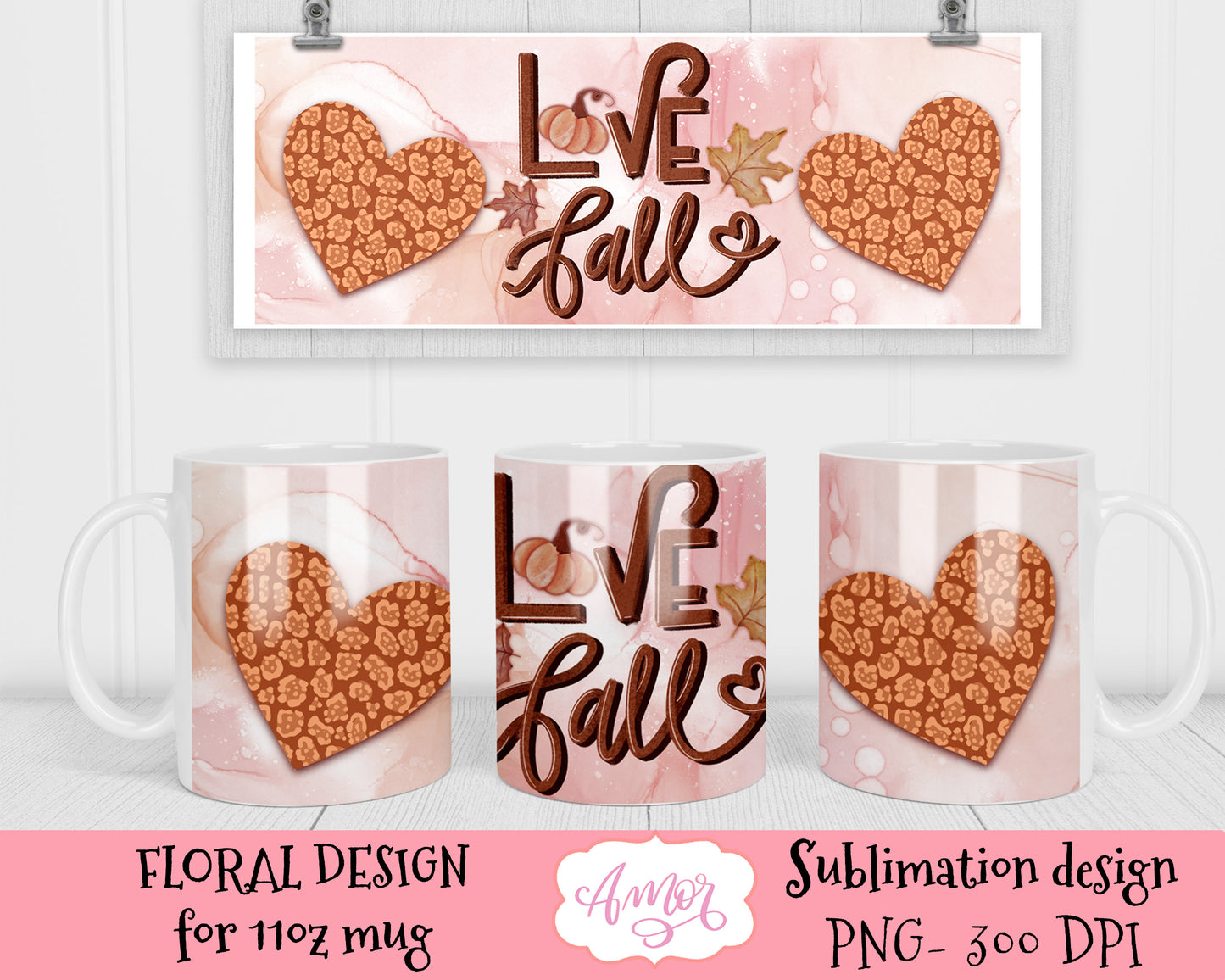 Love Fall 11oz mug sublimation design