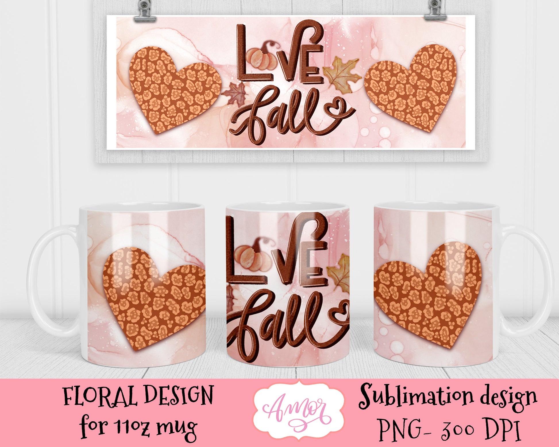 Love Fall 11oz mug sublimation design