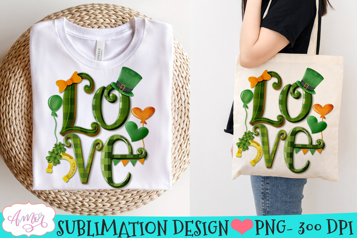 Love St. Patrick's Day PNG design for Sublimation