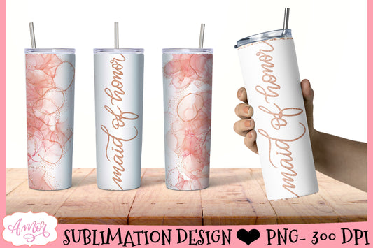 Maid of Honor Tumbler Wrap for Sublimation