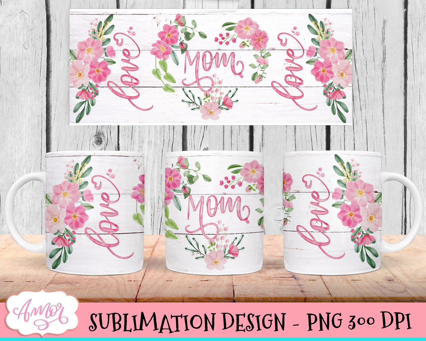 Mom mug wrap PNG for sublimation