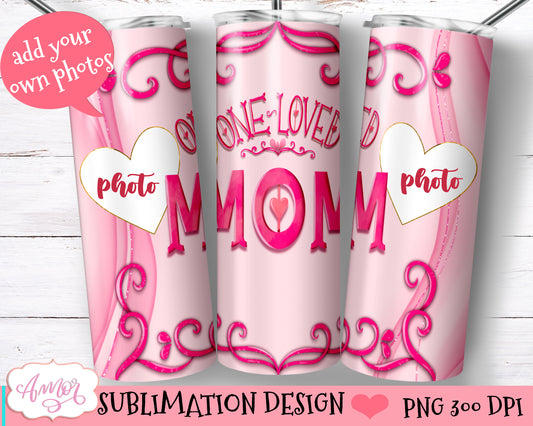 Mom photo tumbler wrap for sublimation for Mothers day