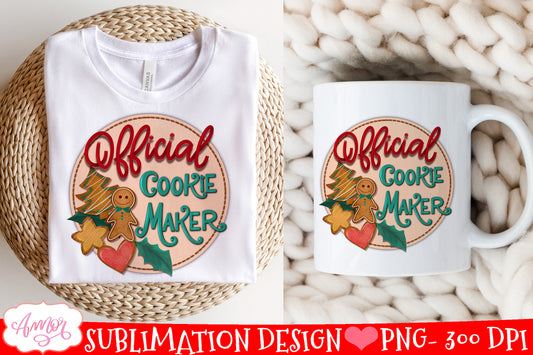 Official cookie maker Sublimation Design  Christmas PNG