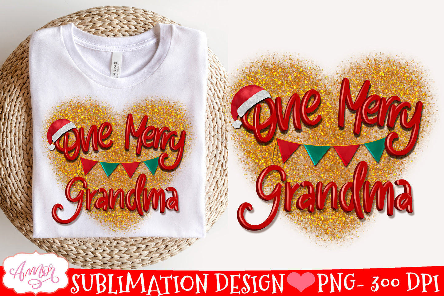 One Merry Grandma PNG for Sublimation