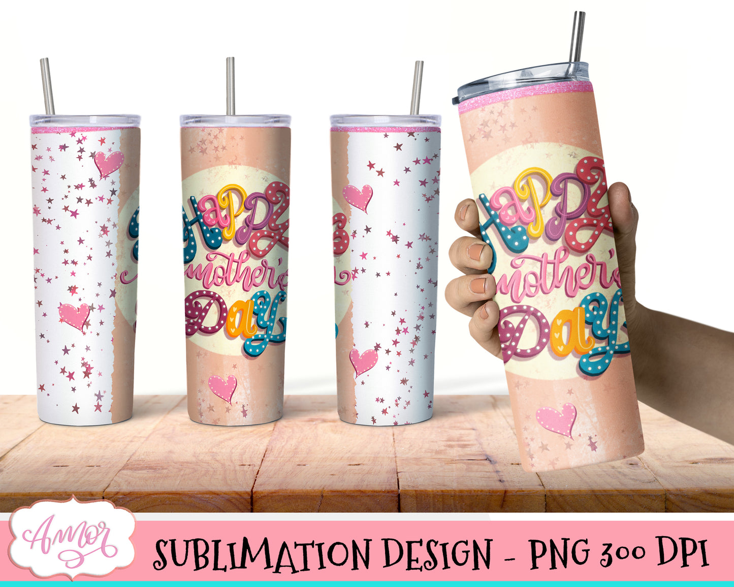 Happy mother's day Tumbler Wrap for Sublimation