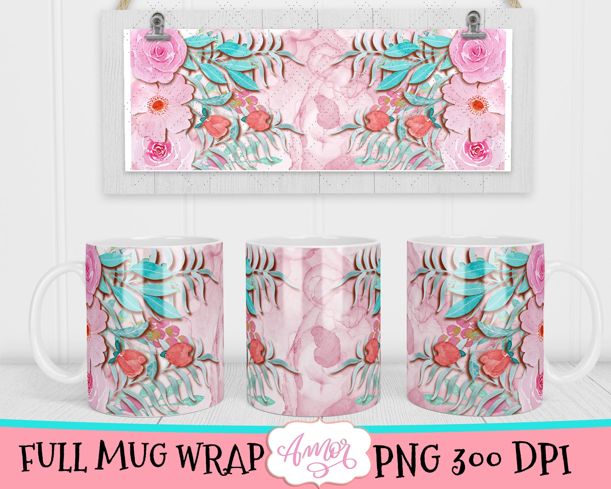 Flowers Mug sublimation Bundle