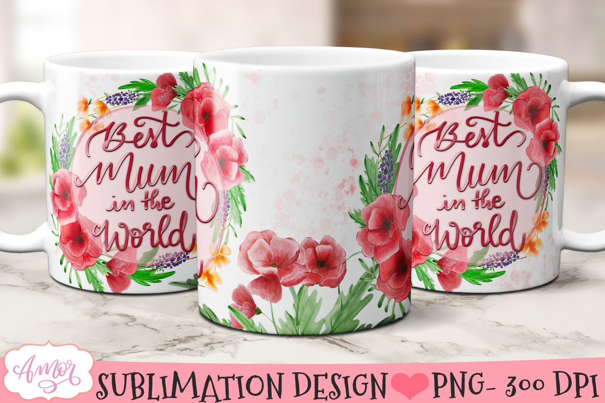 Best mum in the world mug wrap PNG for sublimation