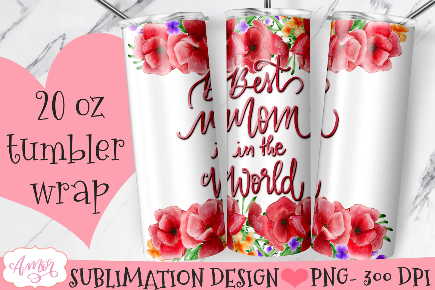 Best mom in the world tumbler PNG for sublimation