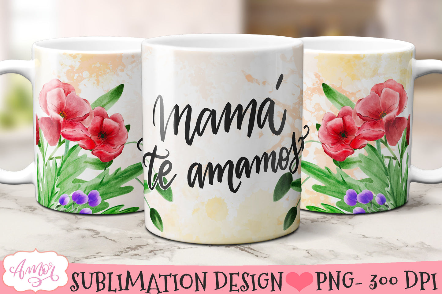 Diseños de taza para el Día de la madre PNG para sublimación