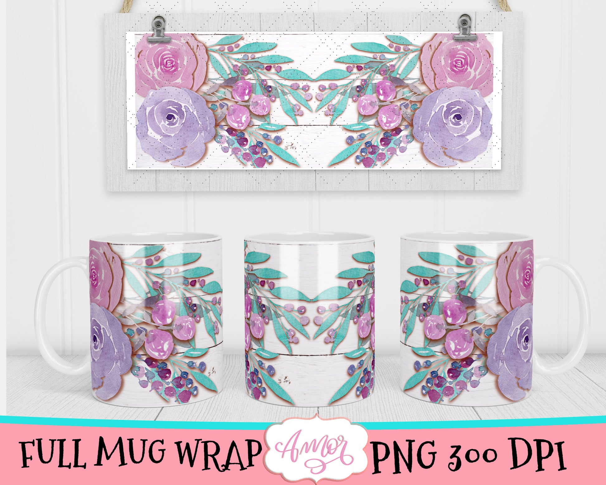 Flowers Mug sublimation Bundle