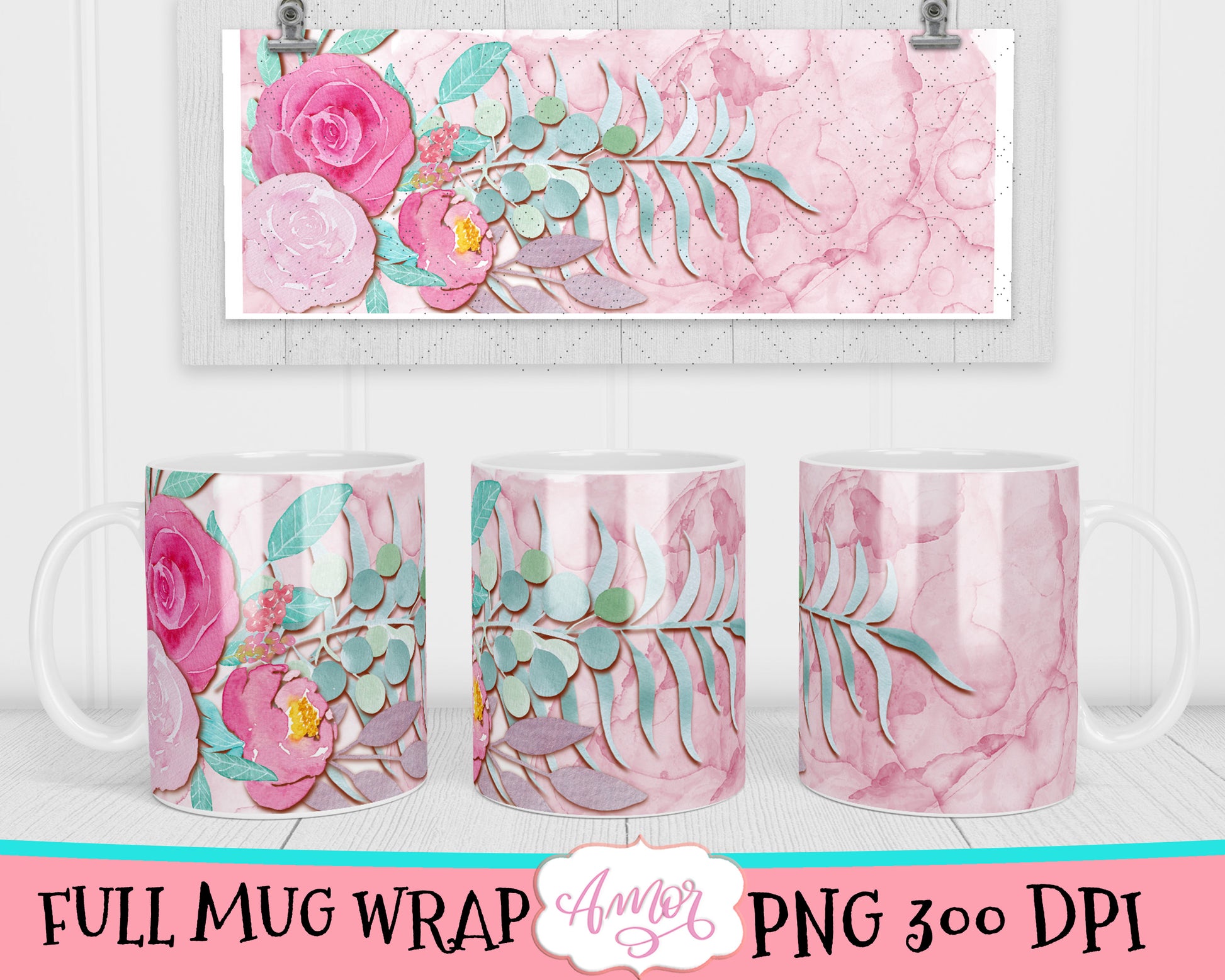 Flowers Mug sublimation Bundle